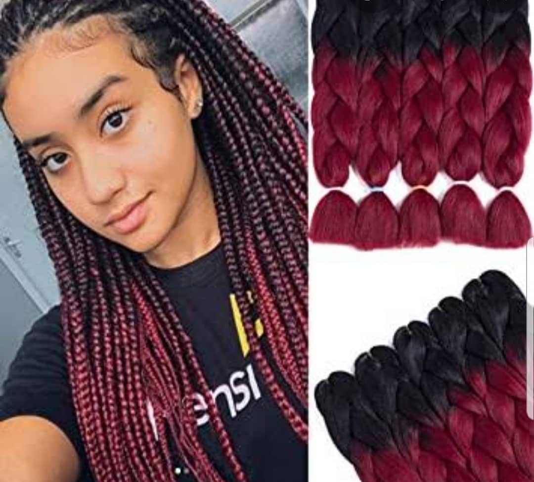 Jumbo Braid Ombré Vinho